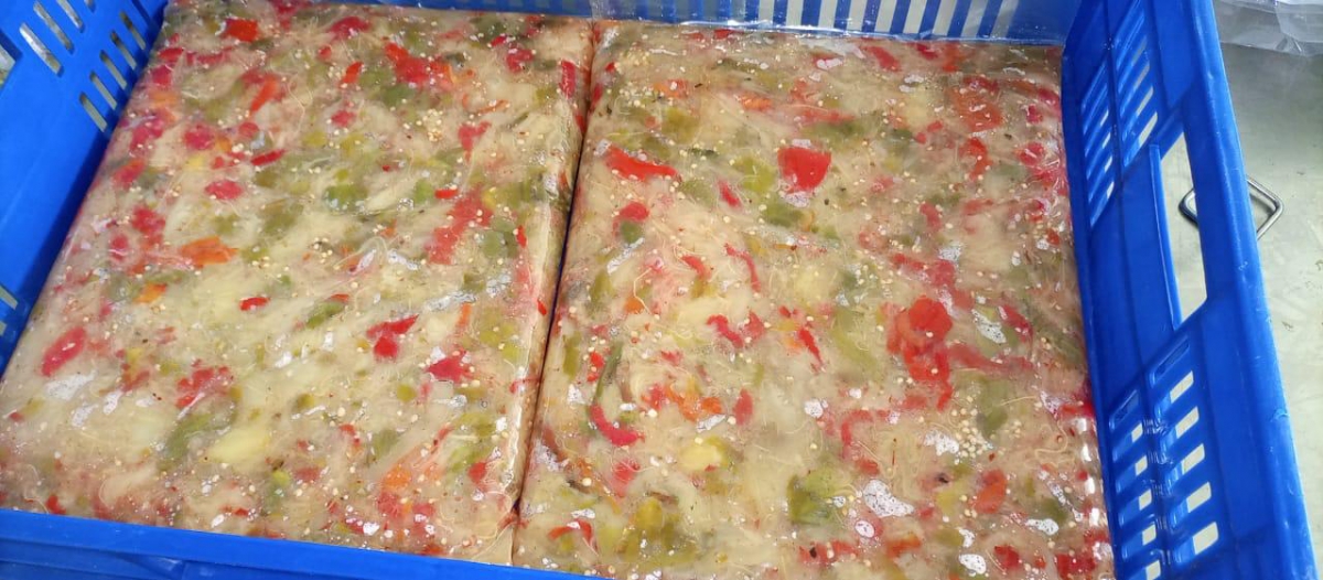 Frozen eggplant with pepper