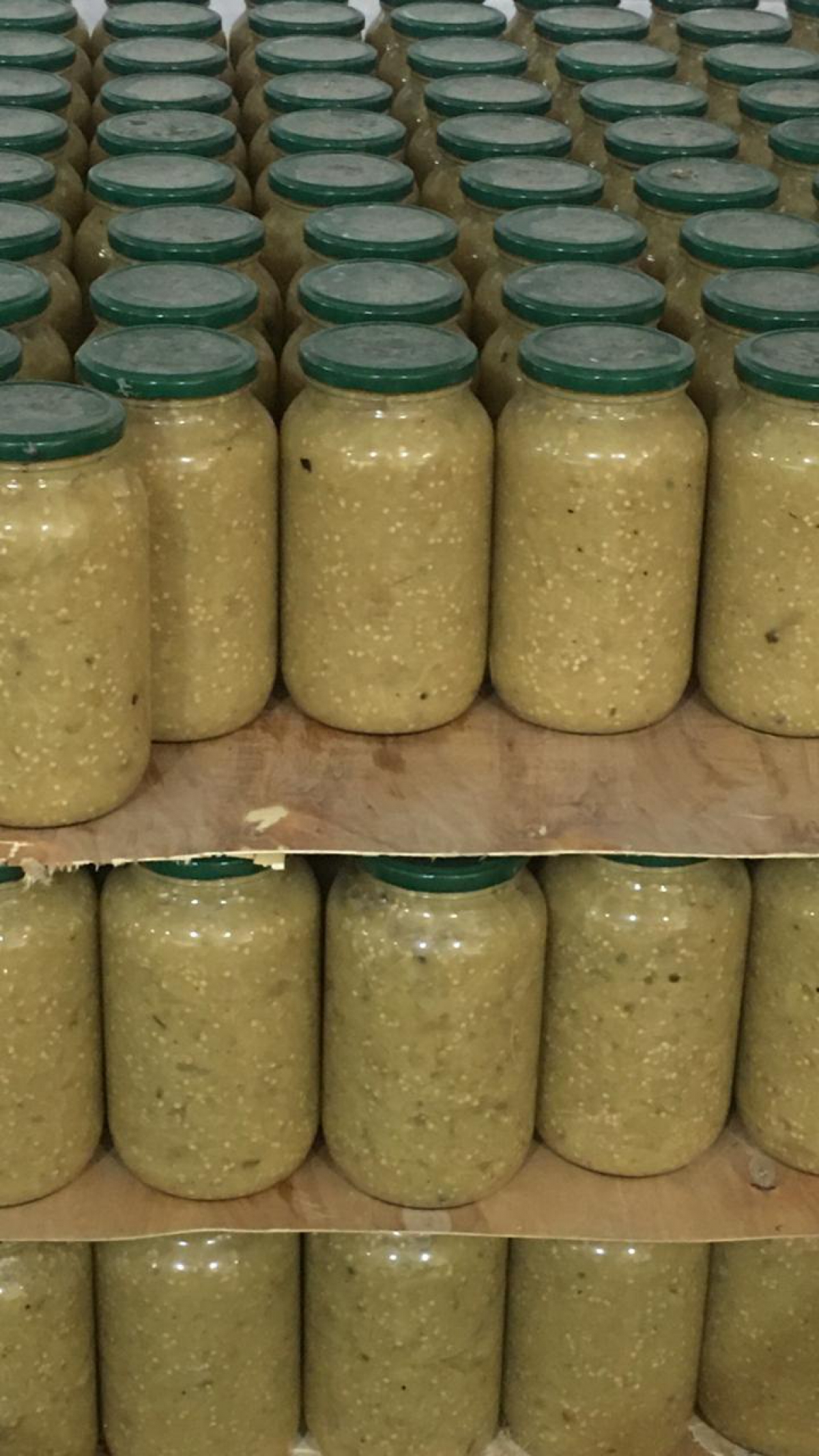 Frozen eggplant in jars