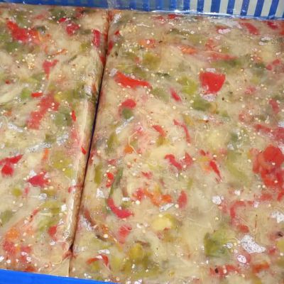 Frozen eggplant with pepper
